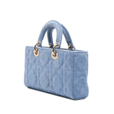 Medium Denim Macrocannage Lady D Joy Satchel